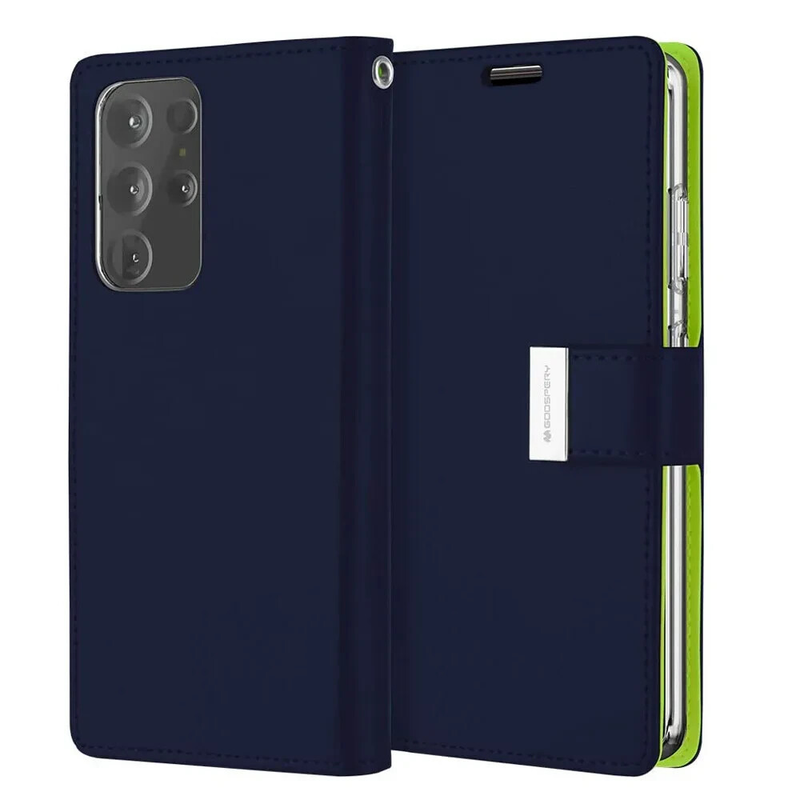 Card Holder Case wallet Cover For Samsung Galaxy S25 Plus-Navy Blue Colour