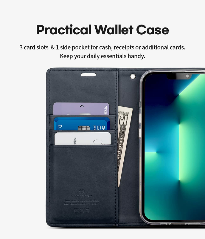 Flip Wallet Case for iPhone 15 -Navy Blue