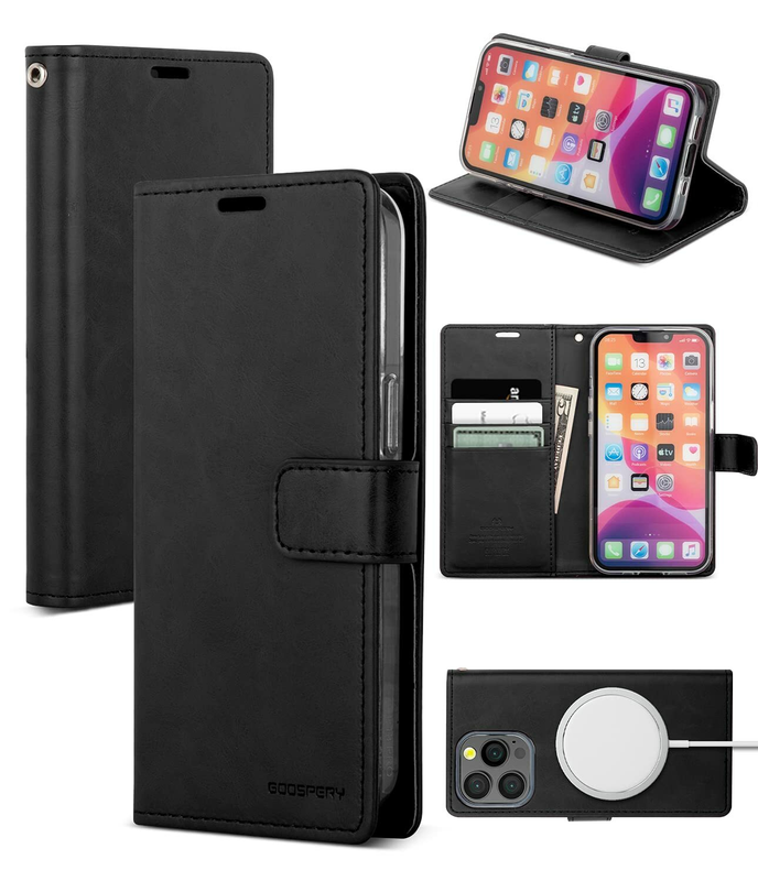 Flip Wallet Case for iPhone 14 Pro Max-Black
