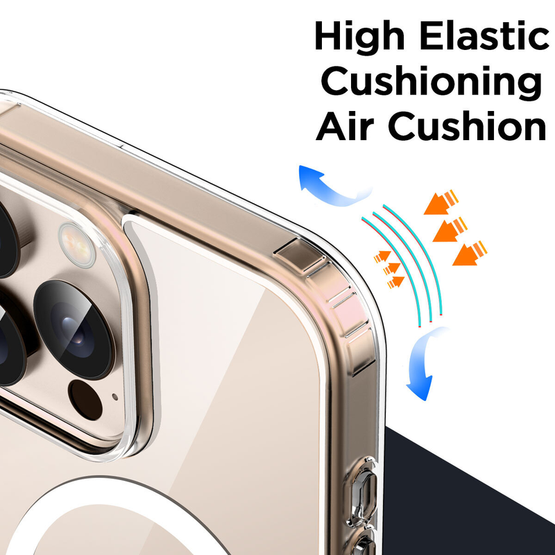 For iPhone 15 Pro Max Clear Shockproof Magnet Cover