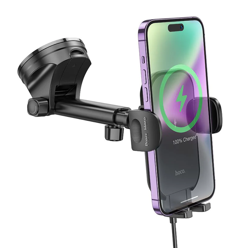Universal 15W Wireless Car Holder Fast Charge Dashboard Windscreen Mount Stand