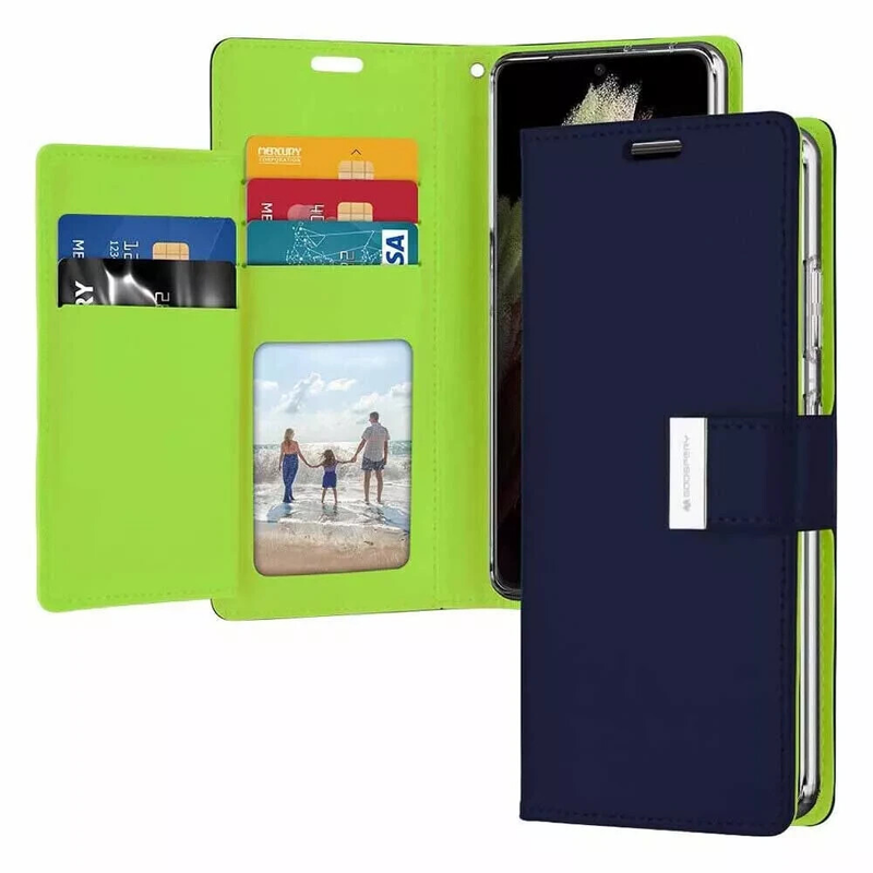 Card Holder Case wallet Cover For Samsung Galaxy S25 Plus-Navy Blue Colour
