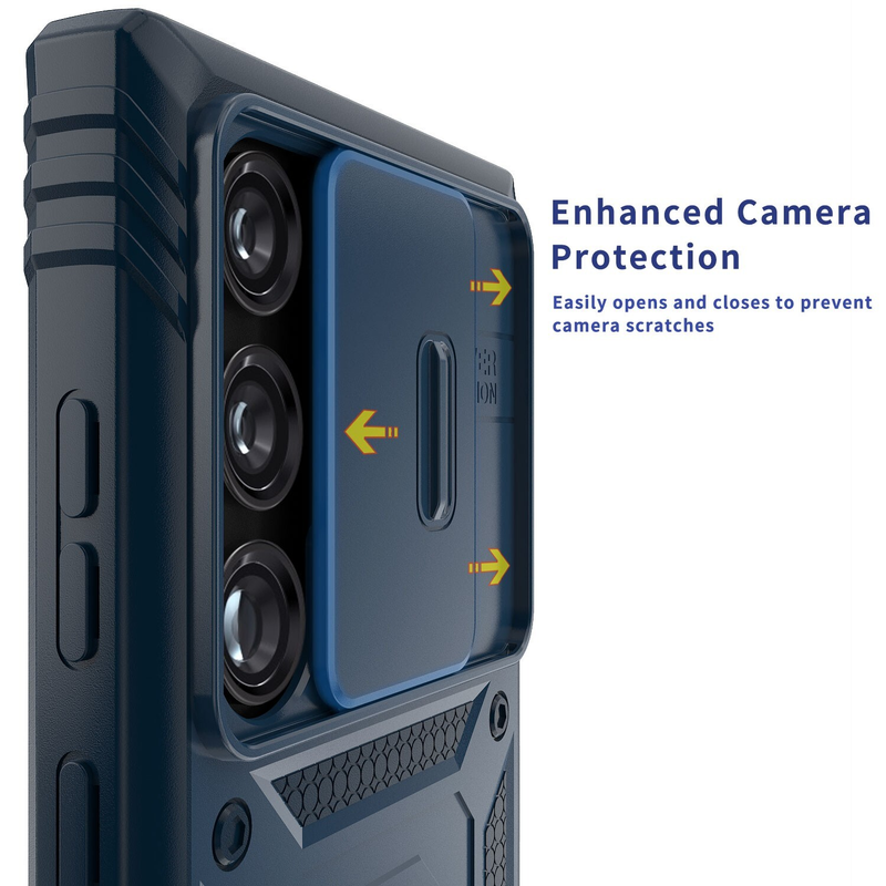 For Samsung Galaxy S22 Ultra Shockproof Case with kickstand-Blue