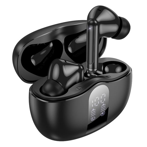 Bluetooth Wireless Earphones Stereo Headphones Earbuds with LED Display-Black