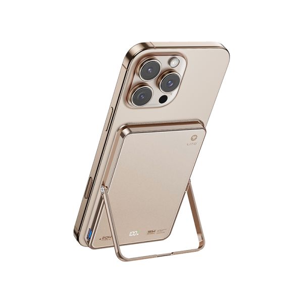 Ultra Slim Universal 5000mAh Magnetic Portable Power Bank-Gold Colour