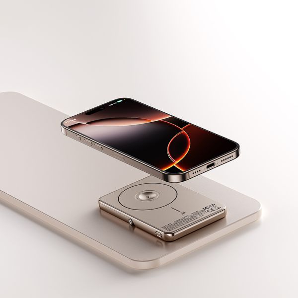 Ultra Slim Universal 5000mAh Magnetic Portable Power Bank-Gold Colour