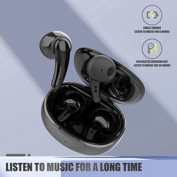 Universal True Wireless Headphones Earbuds-Black colour