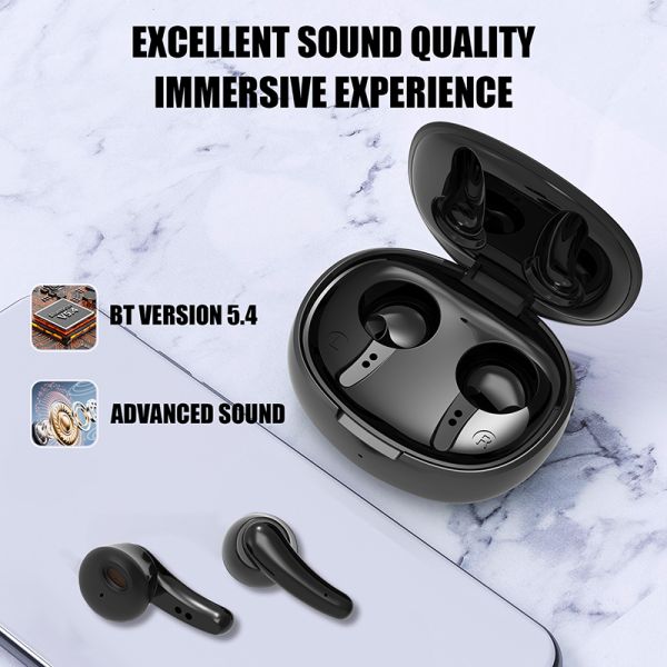 Universal True Wireless Headphones Earbuds-Black colour