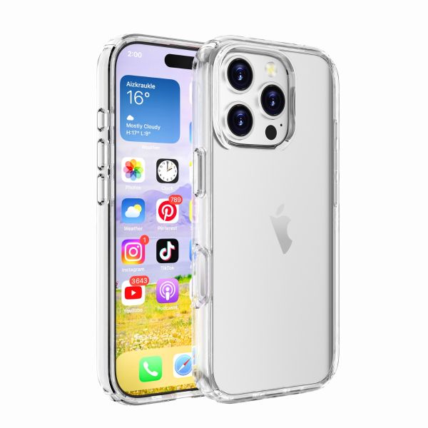 For iPhone 14 Pro clear Shockproof Hard case +3 x Screen Protectors