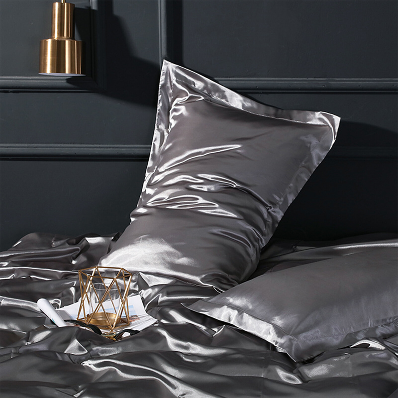 2Pcs Silk Satin Pillow Case