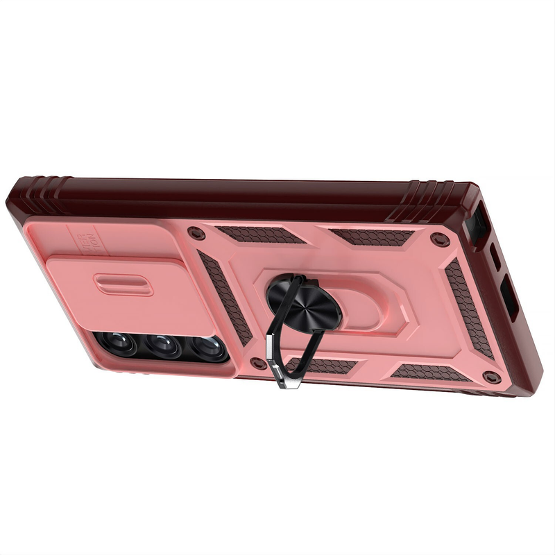 For Samsung Galaxy S22 Ultra Heavy Duty Case-Pink/Red