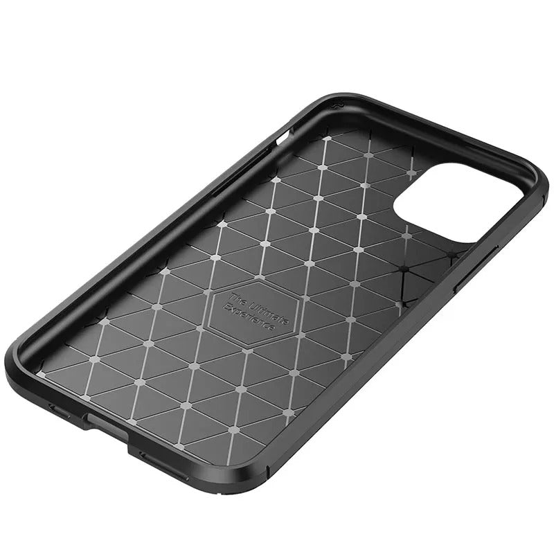 For Apple iPhone 13 Fiber Rugged Case TPU Cover,Black