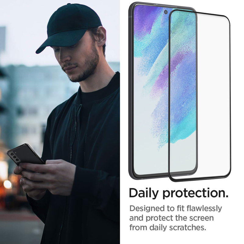 For Samsung Galaxy S21 FE 5G Full Cover Tempered Glass Screen Protector 2-Pack