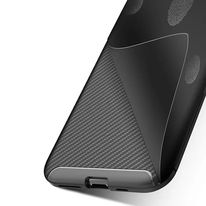 For Apple iPhone 13 Fiber Rugged Case TPU Cover,Black