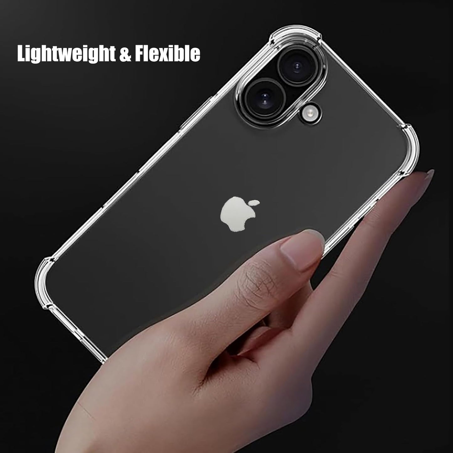 For iPhone 16 case Crystal Clear Shockpoof with Reinforced Corners Slim Fit Soft TPU Bumper