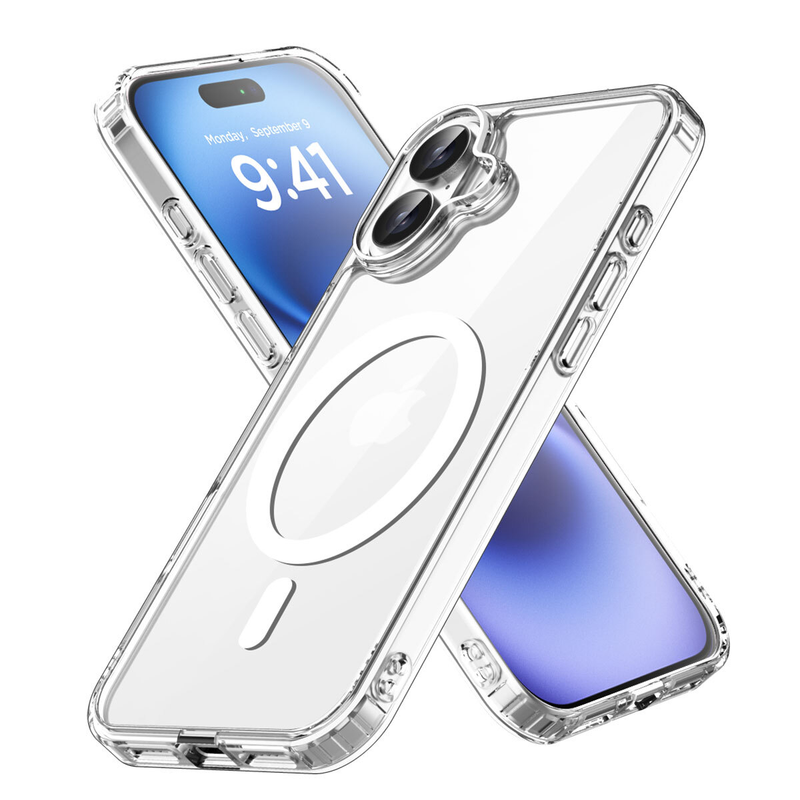 For iPhone 16 Plus Magnetic Case Clear Protective Cover