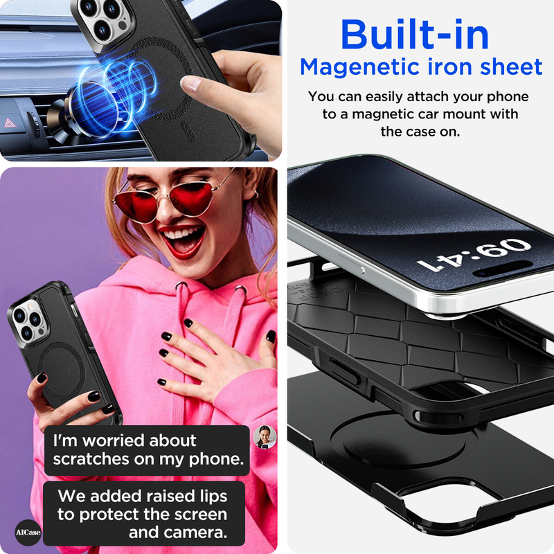 For iPhone 14 Pro Max MagSafe Case Heavy Duty Shockproof Rugged Cover