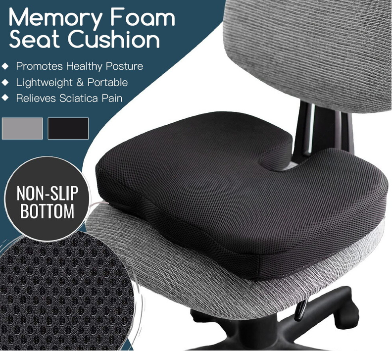 Seat Cushion Memory Foam Pad For Chair-Black Colour