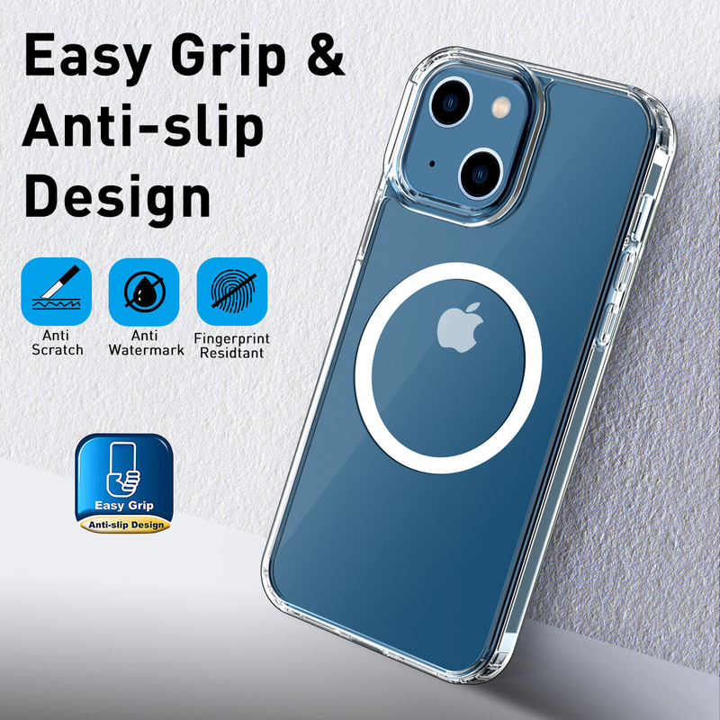 For iPhone 15 Clear Case MagSafe Shockproof Magnetic Cover