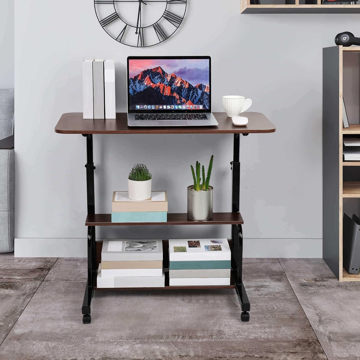 Universal Adjustable Height Mobile Computer Desk
