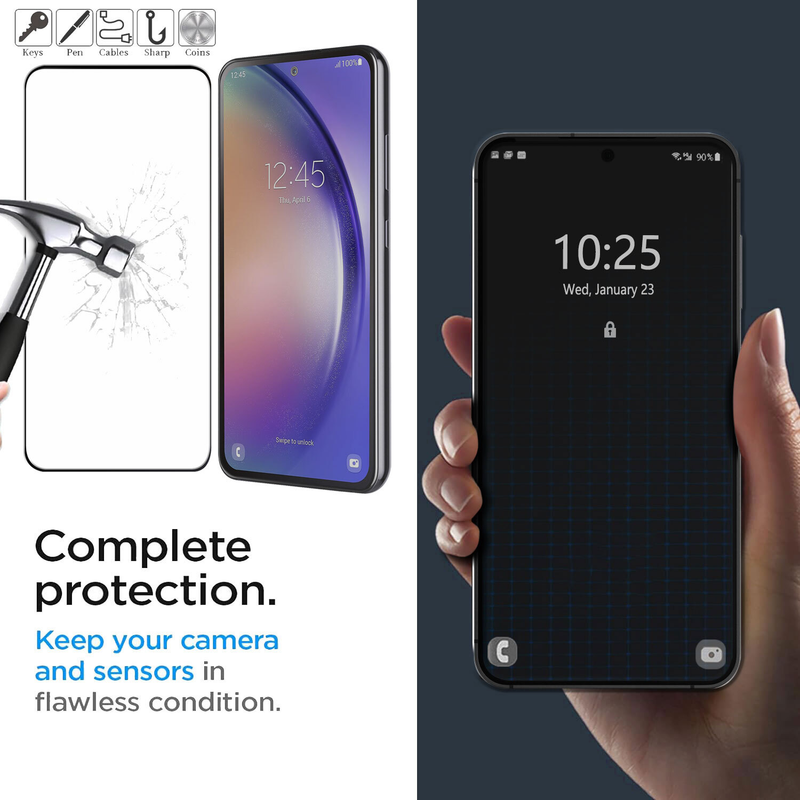 For Samsung Galaxy S23 FE Full Cover Tempered Glass Screen Protector 2-Pack