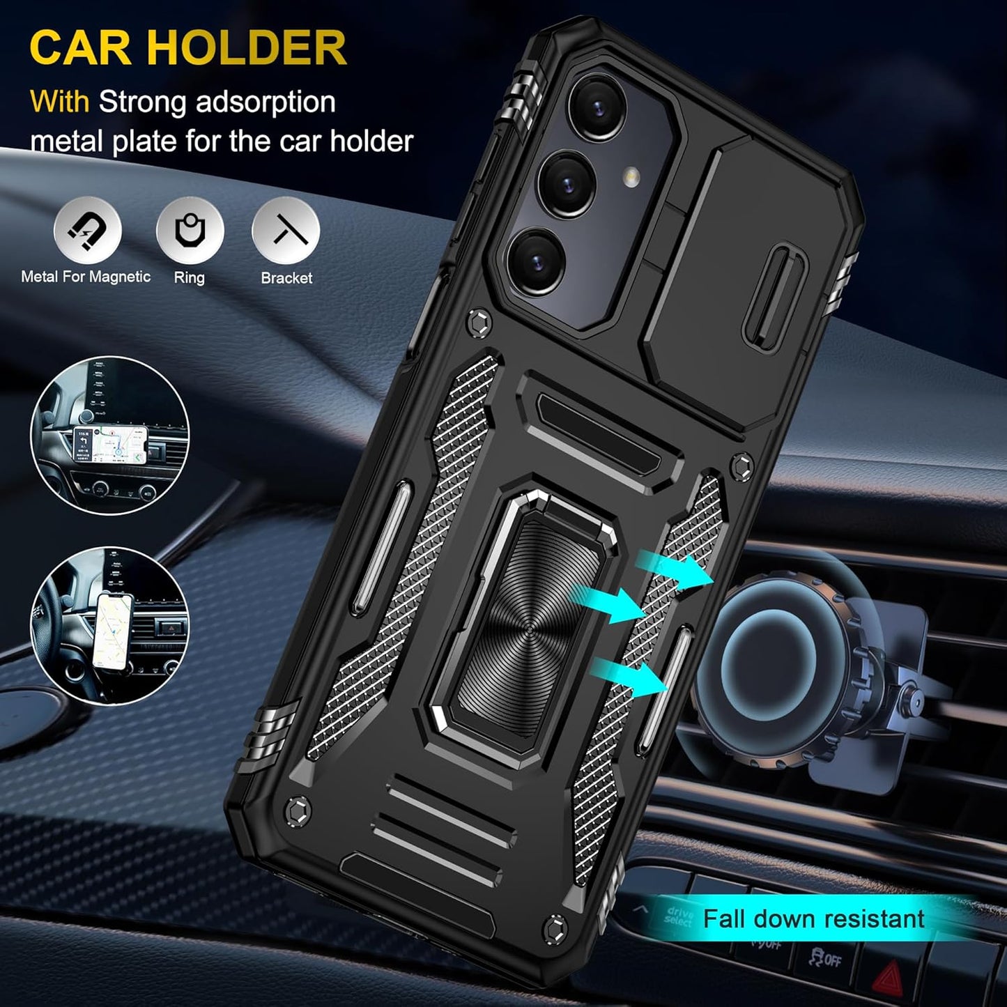 For Samsung Galaxy A16 Case with Sliding Camera Cover
