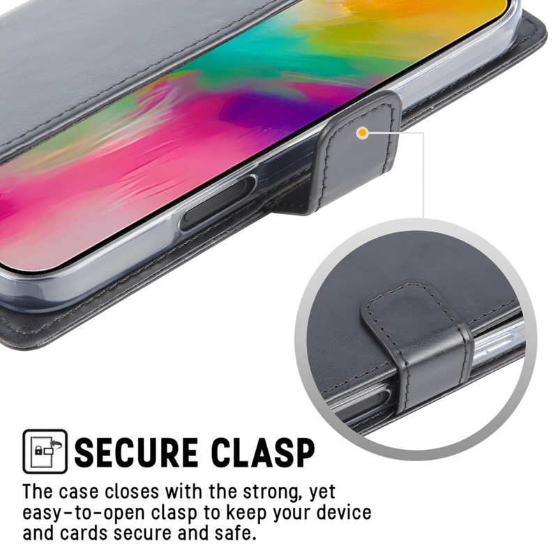 Flip Wallet Case for iPhone 14 Pro Max-Black
