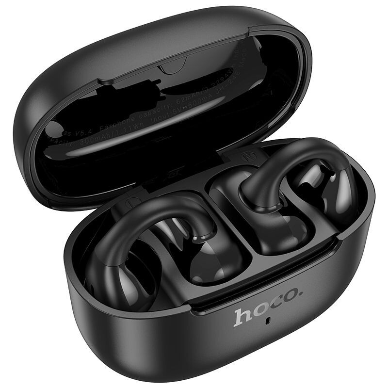 Wireless Bluetooth Ear Hook Earphones Sport Clip On Ear Buds-Black