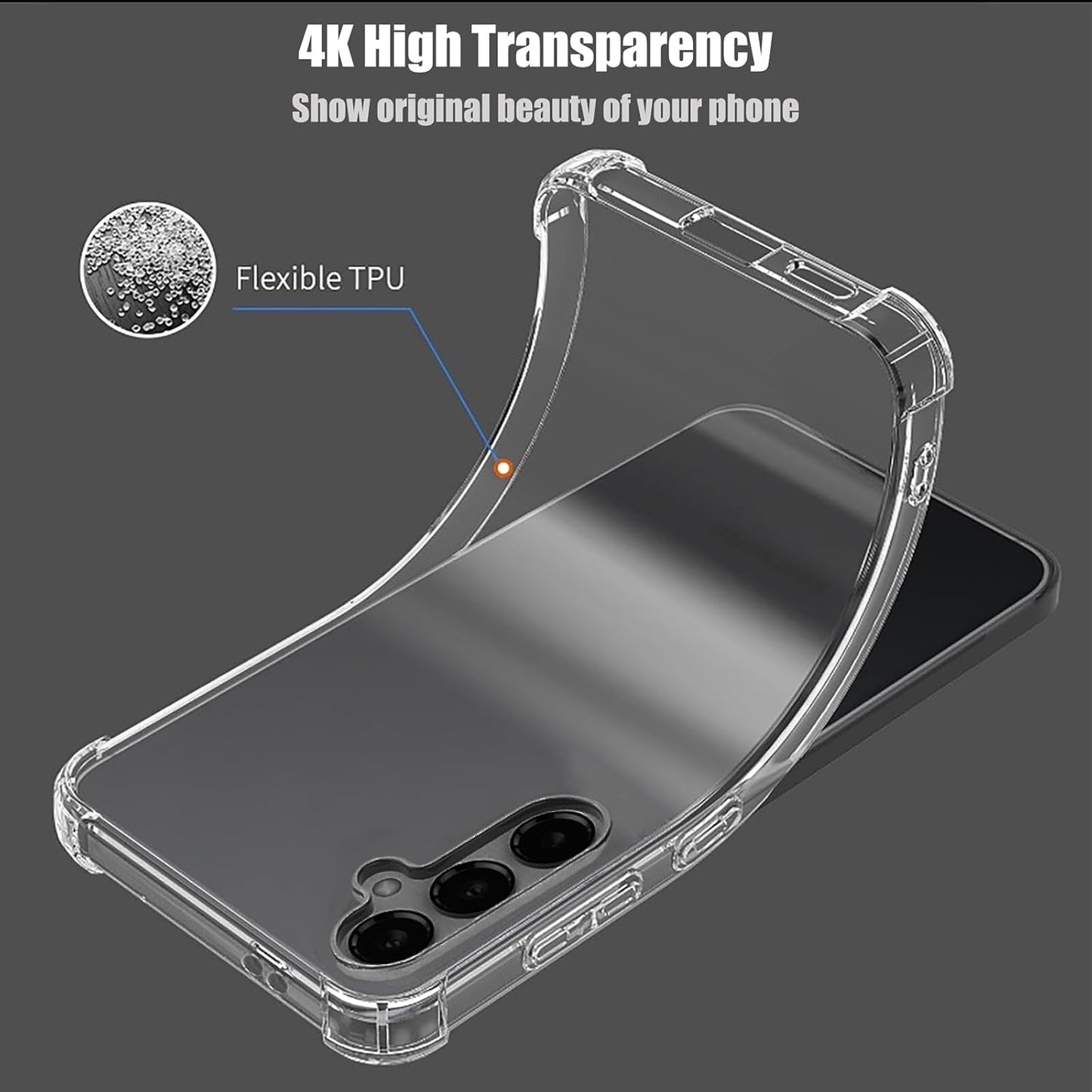 Transparent Case for Samsung Galaxy A56 5G Case with Four Corners Extra Protection