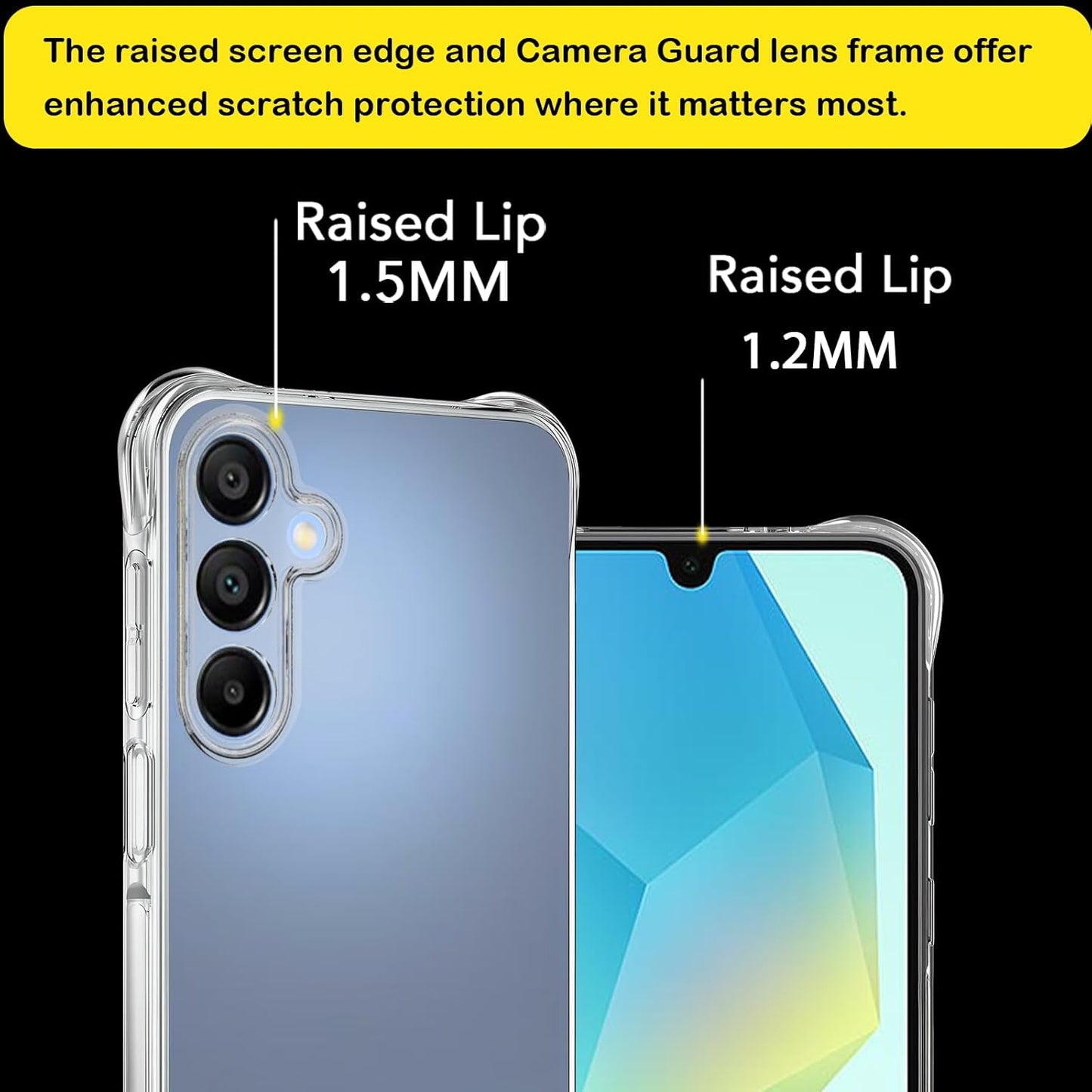 Transparent Case for Samsung Galaxy A16 5G Case Clear TPU Four Corners Soft Cover