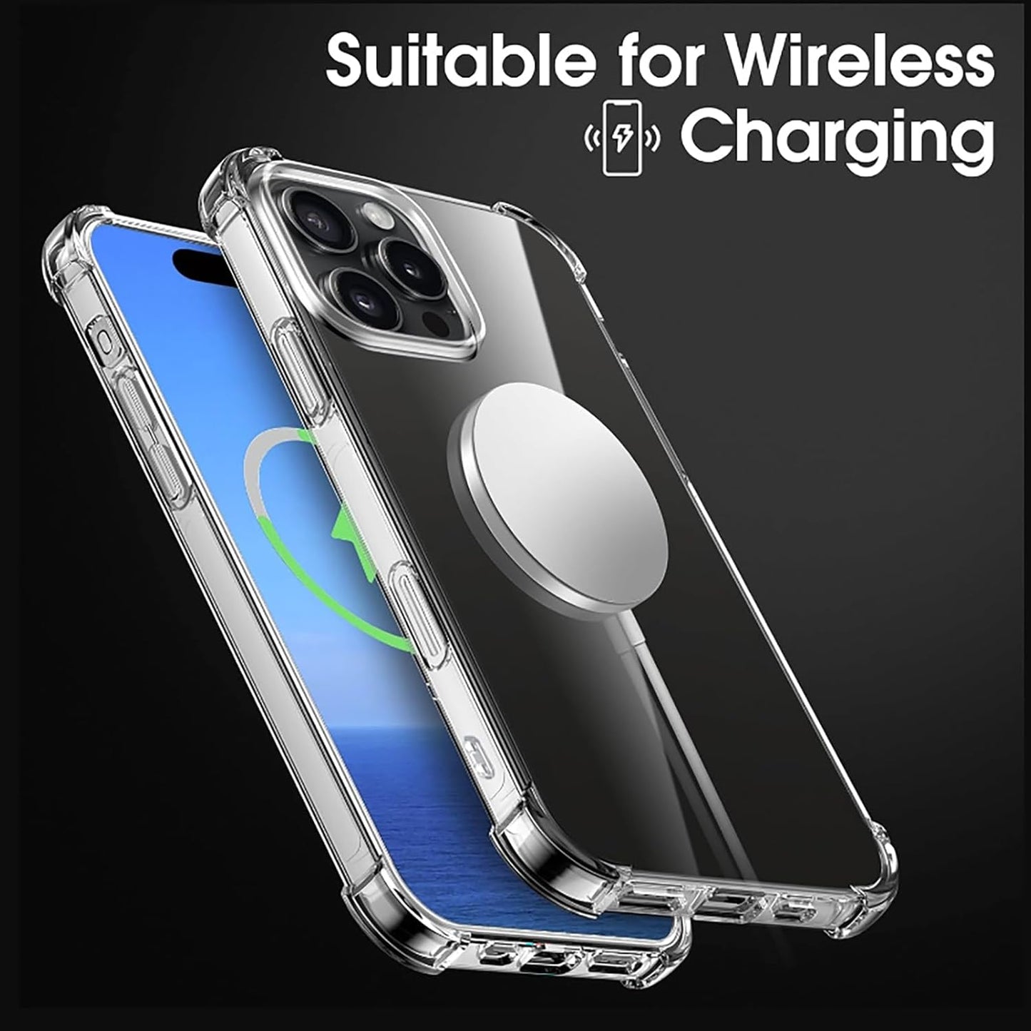 For iPhone 16 Pro Max Case Clear Reinforced Corners Slim Fit Soft Flexible TPU Bumper Phone Case
