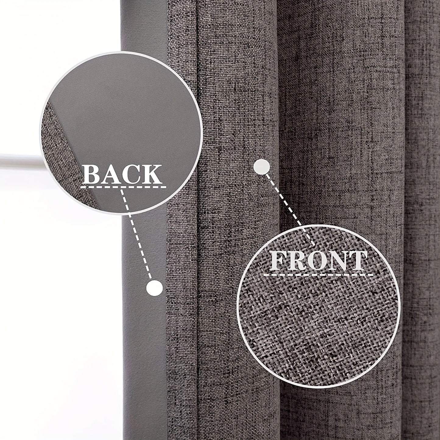 Universal 2pcs 100% Blackout Curtains Window Curtain