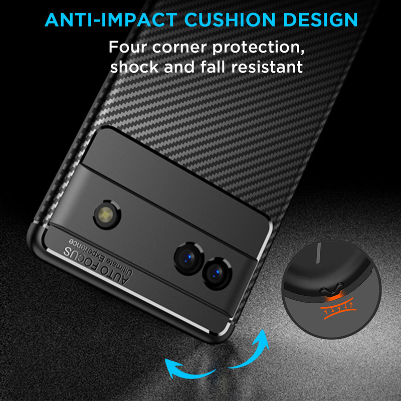 For Google Pixel 8 Pro Case Heavy Duty Shockproof Carbon Fiber Cover