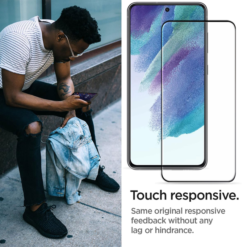 For Samsung Galaxy S21 FE 5G Full Cover Tempered Glass Screen Protector 2-Pack