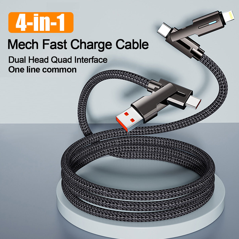 4 in 1 Multi USB Charging Type C to iPhone Fast Charging Cable for Samsung iPhone