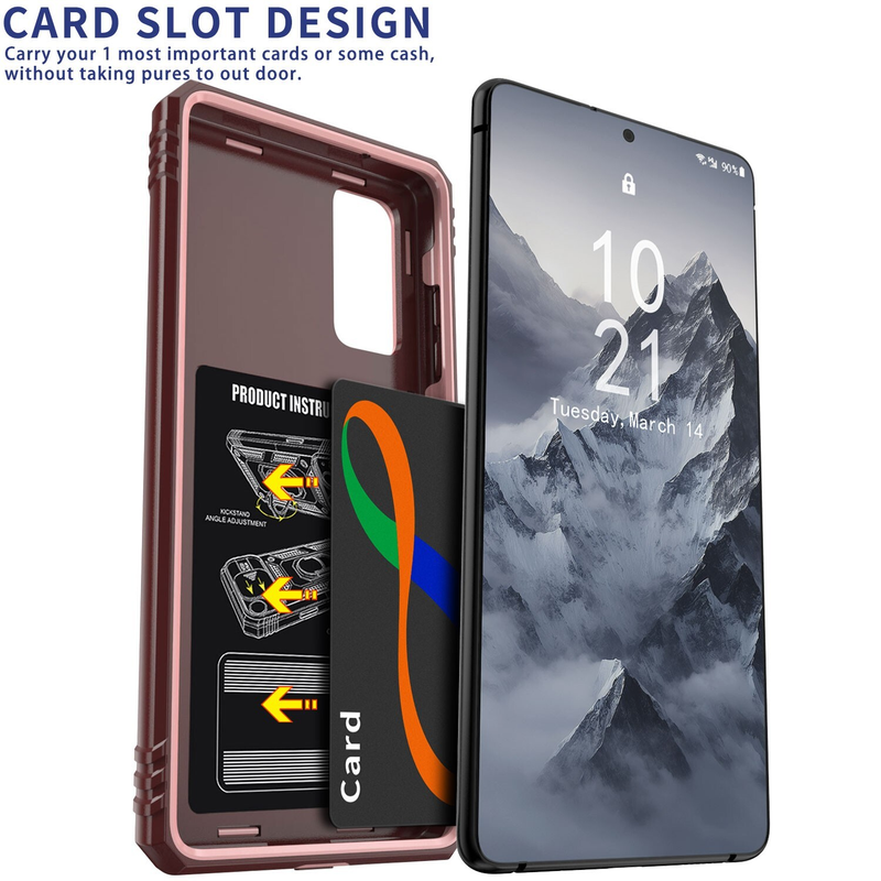 For Samsung Galaxy S21 FE Shockproof Case-Pink/Red