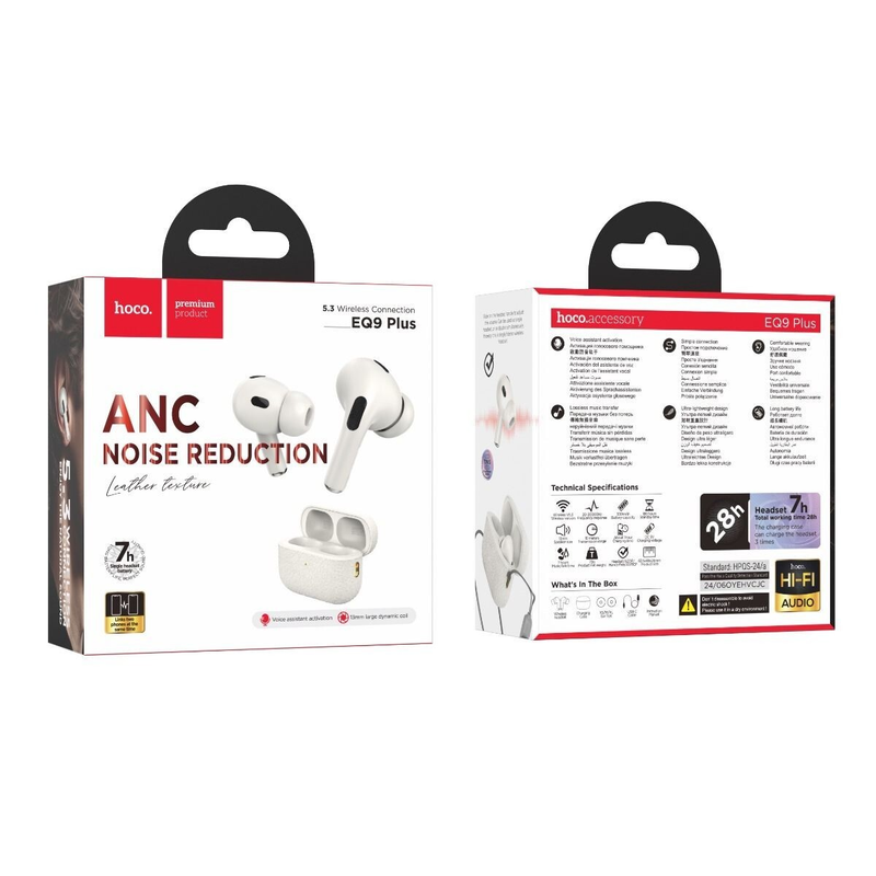 Bluetooth Wireless ANC Active Noise Cancelling Headphones-Milky White