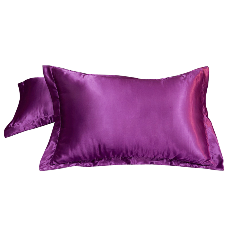 2Pcs Silk Satin Pillow Case