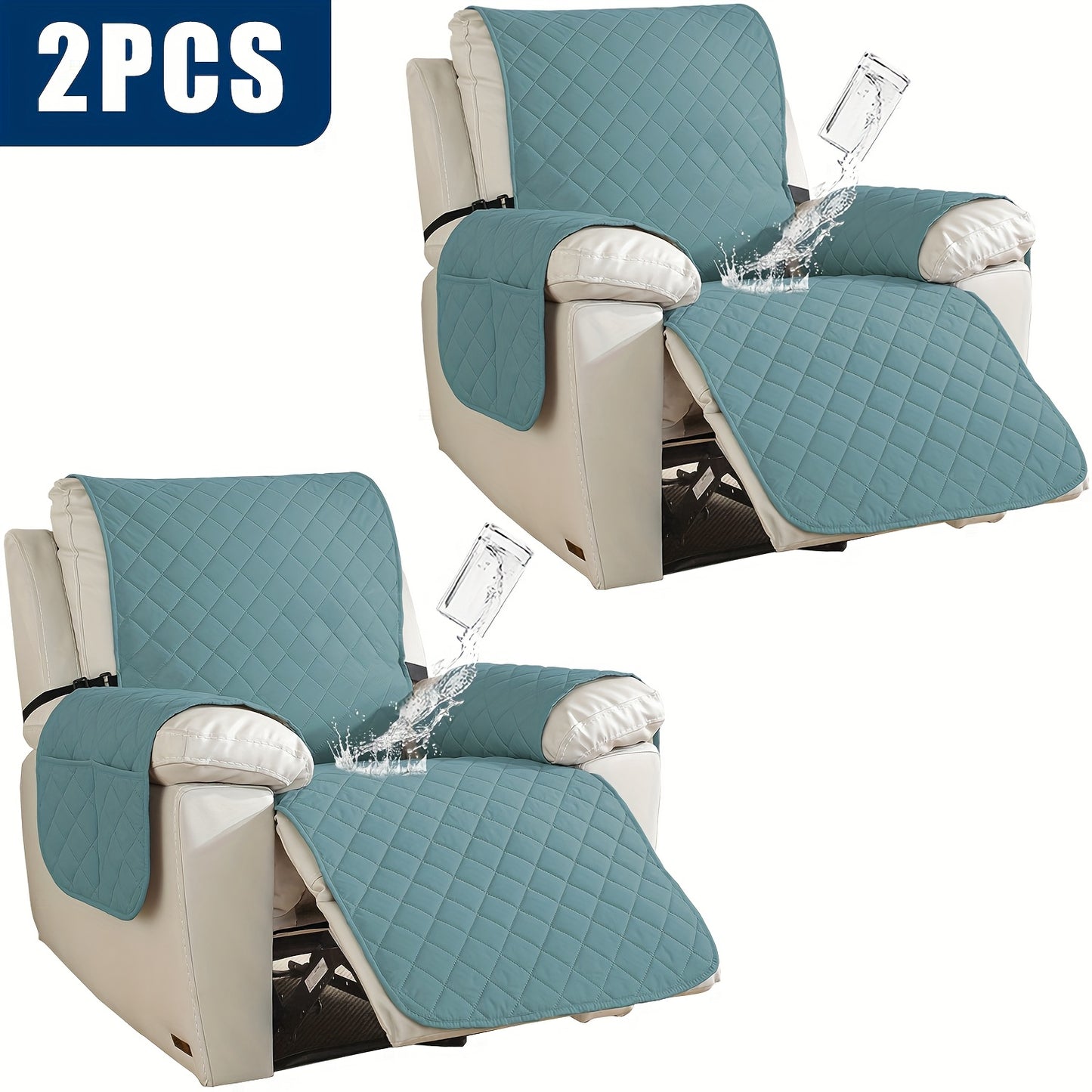 2pcs Waterproof Recliner Chair Non-Slip Cover