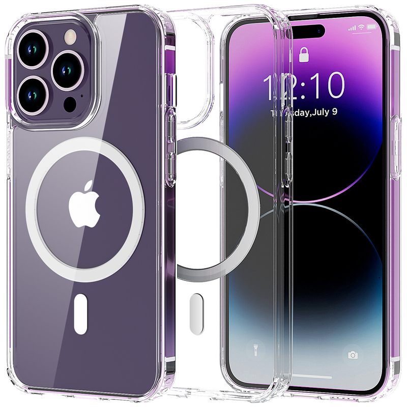 For iPhone 15 Pro Max Clear Shockproof Magnet Cover
