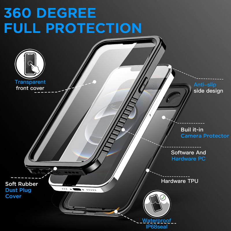 For iPhone 16E Case Waterproof Shockproof Heavy Duty Tradie Case