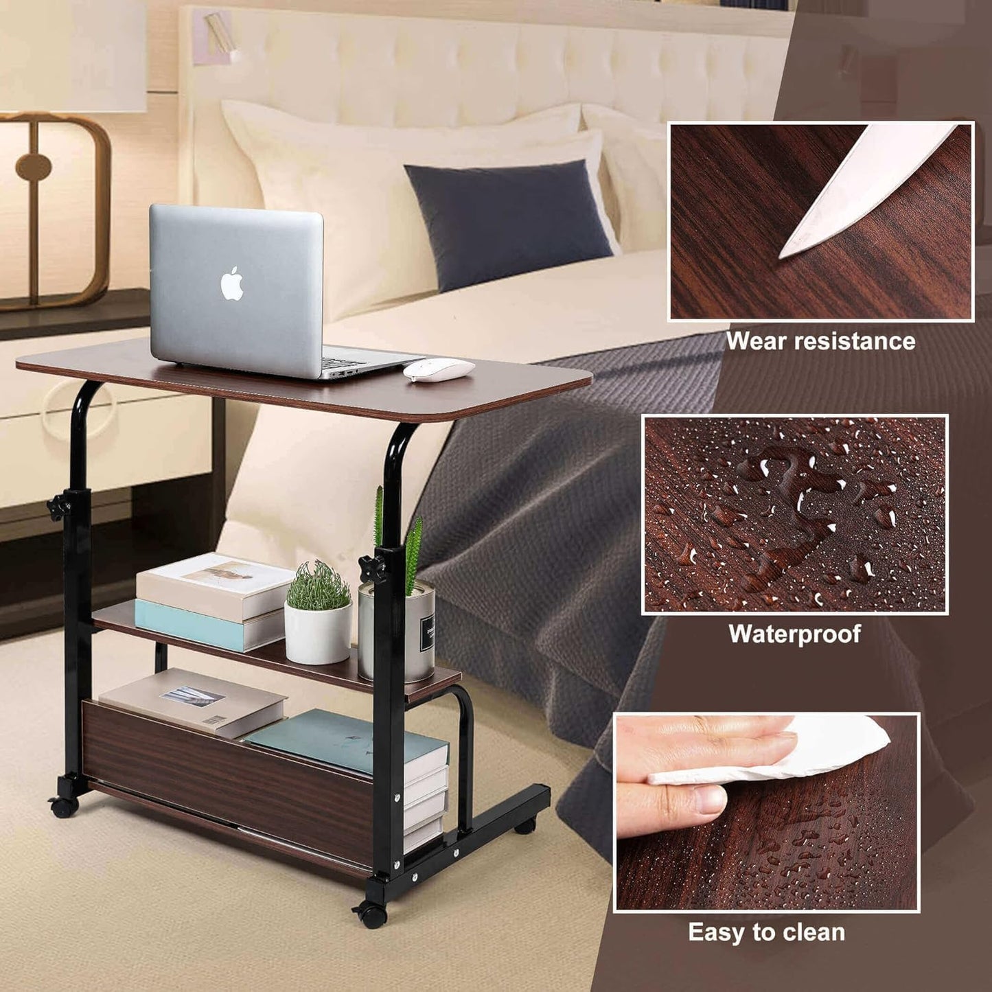 Universal Adjustable Height Mobile Computer Desk
