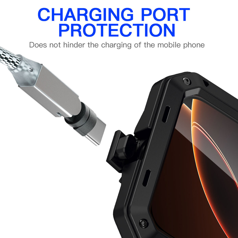 For iPhone 15 Pro Max Metal Case Shockproof Heavy Duty Cover