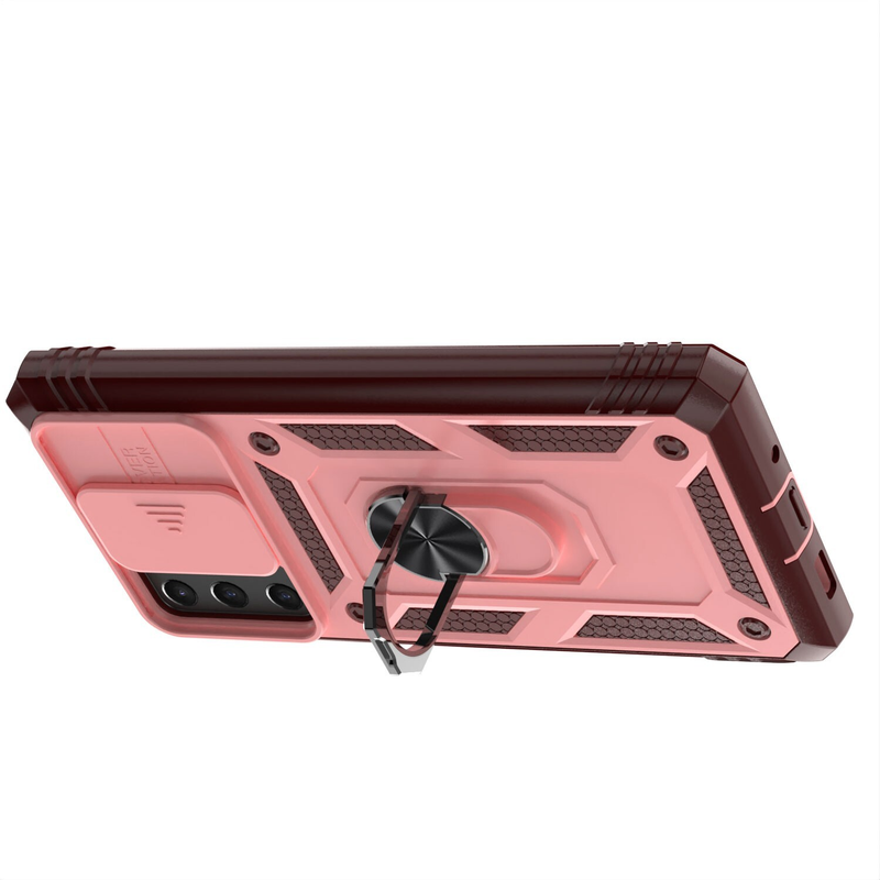 For Samsung Galaxy S21 FE Shockproof Case-Pink/Red