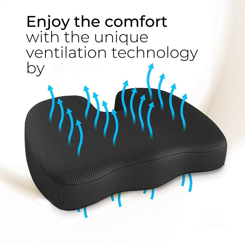 Seat Cushion Memory Foam Pad For Chair-Black Colour