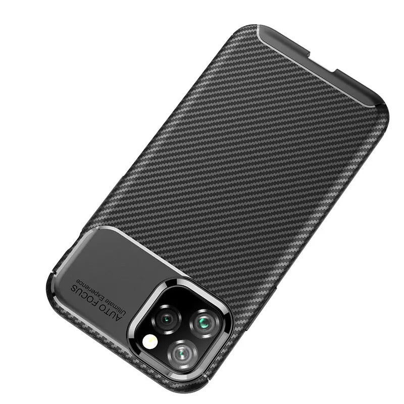 For Apple iPhone 13 Fiber Rugged Case TPU Cover,Black