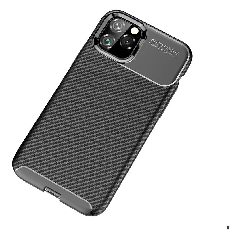 For Apple iPhone 13 Fiber Rugged Case TPU Cover,Black