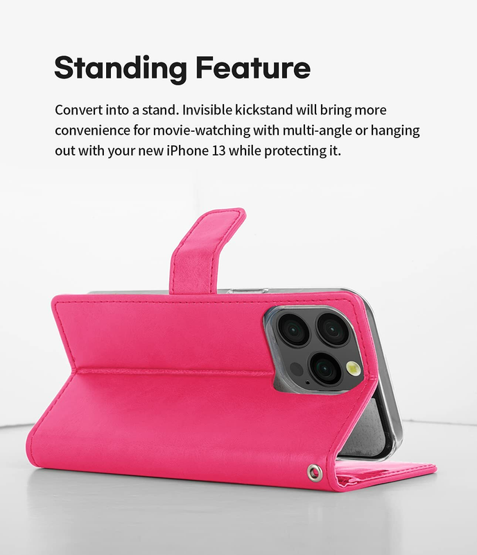 Flip Wallet Case for iPhone 15 - Hot Pink
