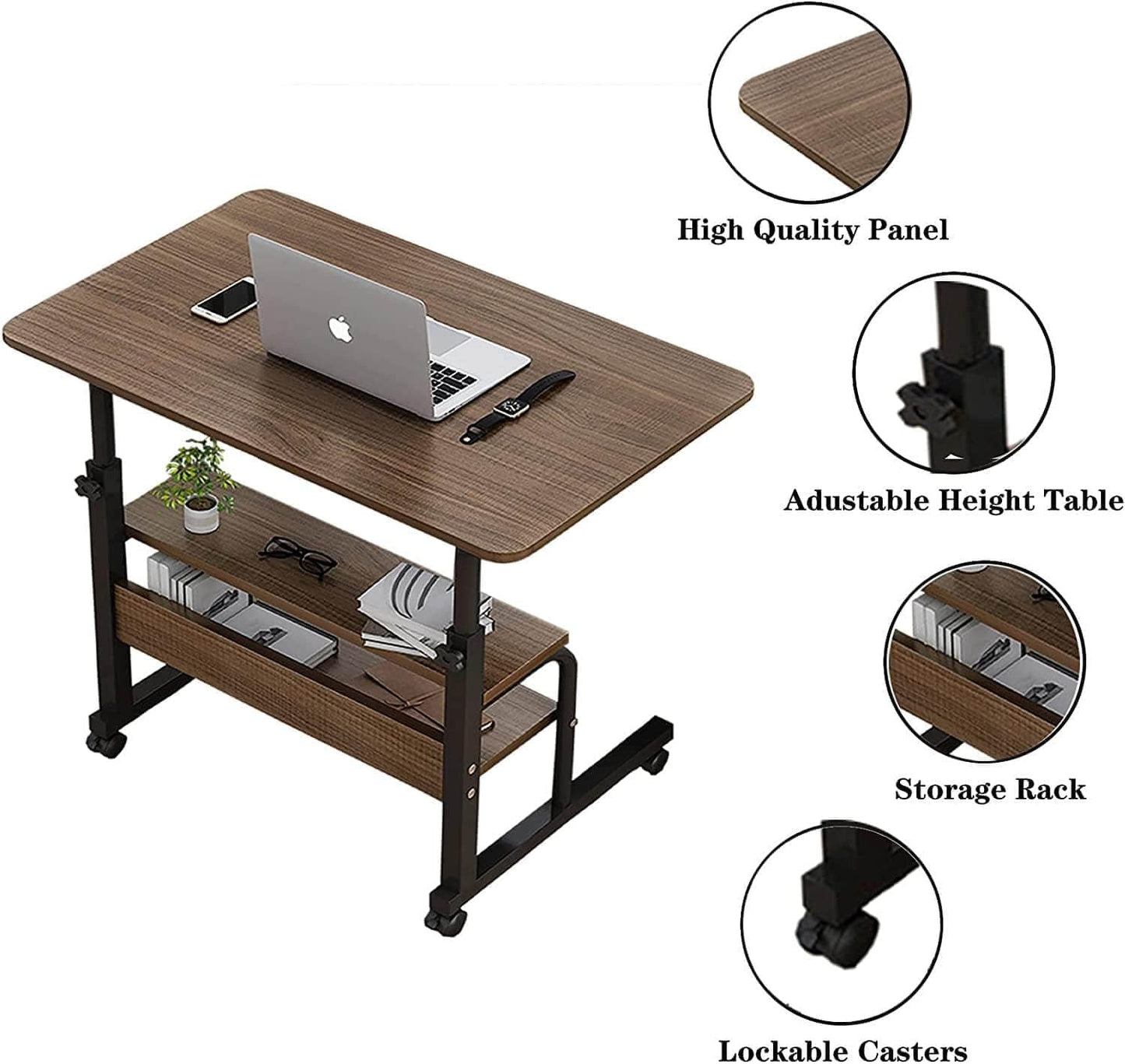 Universal Adjustable Height Mobile Computer Desk