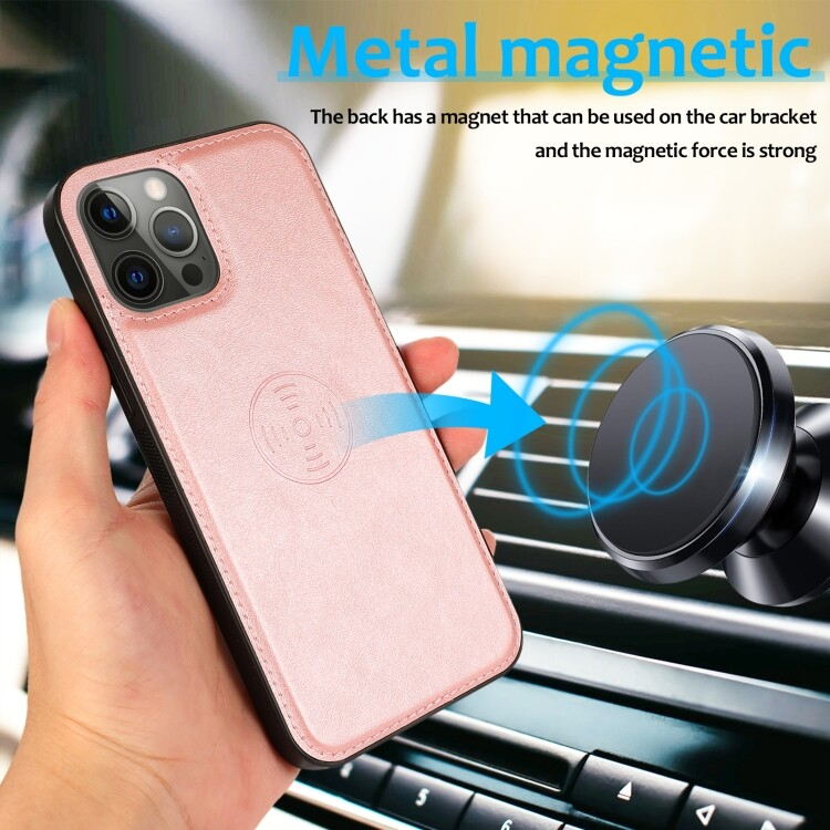 For iPhone 16 Pro Max Magnetic Detachable Rose Gold Wallet Case